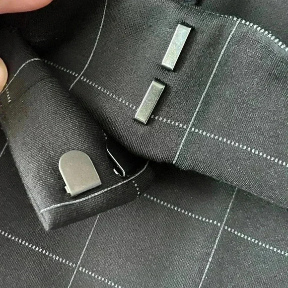 🆕 ANN TAYLOR FACTORY Black Windowpane Ankle Skinny Pants 2P🆕 - Picture 10 of 16